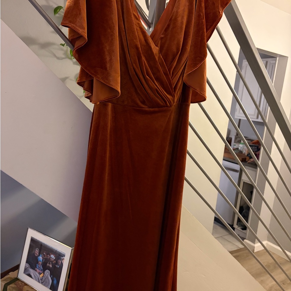 Elegant Rust Orange Women's Dress